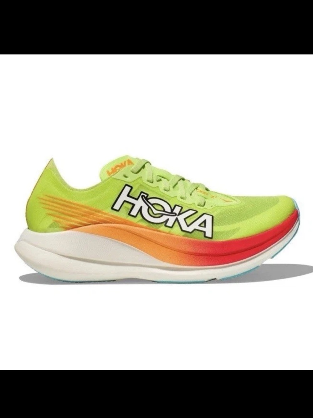 HOKA Rocket X 2 Carbon Plated Shoe Lime Green Orange 2025 Women’s 7.5 Men’s 6.5